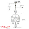 Piercing nombril Or blanc Chandelier - Tarawa piercing