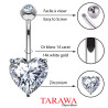 Piercing nombril coeur Or blanc - Tarawa.com