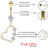 Piercing nombril coeur en Or jaune - Piercing or nombril