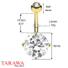 Piercing nombril Or 14 carats - Piercing Or - Piercing or