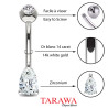 Piercing nombril goutte d'eau or blanc - Tarawa.com
