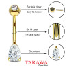 Piercing nombril goutte d'eau or massif - piercing en or