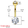 Piercing nombril solitaire or jaune - Tarawa.com
