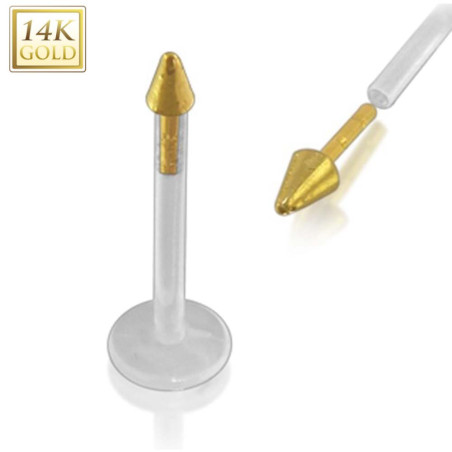 Piercing labret tragus pointe or 14 carat tige bio-plast