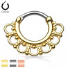 Piercing septum motif tribal en acier - Tarawa.com