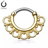 Piercing septum motif tribal en acier - Tarawa.com