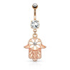 Piercing nombril or rose main de fatma