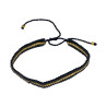 Bracelet Tissé Noir avec Détails Dorés