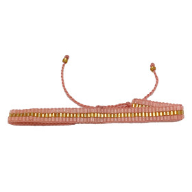 Bracelet Tissé Rose Poudré...