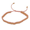 Bracelet Tissé Rose Poudré avec Perles Dorées