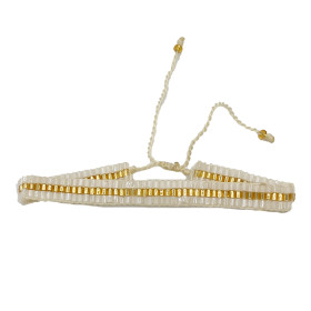 Bracelet Tissé Blanc avec...
