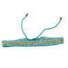 Bracelet Tissé Turquoise avec Perles Dorées Étincelantes