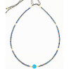 Collier Œil Bleu et Perles Irisées