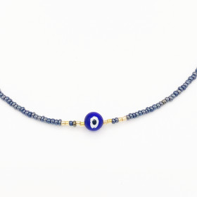 Collier Œil Bleu Rond et...