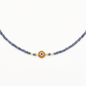Collier Œil Marron et...