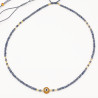 Collier Œil Marron et Perles Grises