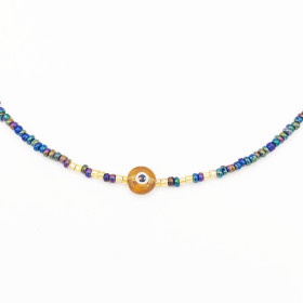 Collier Œil Marron et...