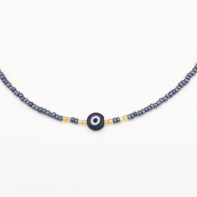 Collier Œil Noir et Perles...