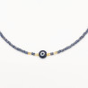 Collier Œil Noir et Perles Grises