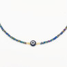 Collier Œil Noir et Perles Irisées