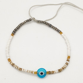 Bracelet Œil Bleu et Perles...