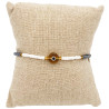 Bracelet Perlé Multicolore avec Œil Marron Central