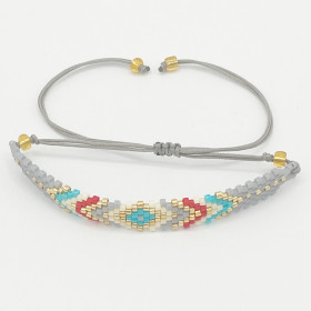 Bracelet Tissé Gris avec...