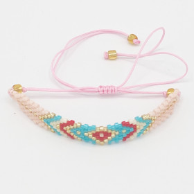 Bracelet Tissé Rose avec...