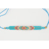 Bracelet Tissé Turquoise avec Motif Ethnique Vibrant