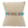 Bracelet Tissé Turquoise avec Motif Ethnique Vibrant