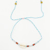 Bracelet Coquillage et Perles sur Cordon Bleu et Rose