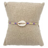 Bracelet Coquillage et Perles Pastel sur Cordon Jaune