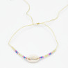Bracelet Coquillage et Perles Pastel sur Cordon Jaune