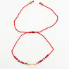 Bracelet Coquillage et Perles Rouges et Noires