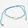 Bracelet Coquillage et Perles Bleu Turquoise