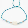 Bracelet Coquillage et Perles Bleu Turquoise