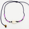Bracelet Coquillage et Perles Violet Mystique