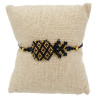 Bracelet Ananas Noir et Doré en Perles