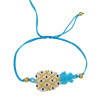 Bracelet Ananas Blanc, Doré et Turquoise