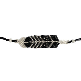 Bracelet Plume Noir et...
