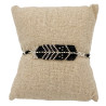Bracelet Plume Noir et Argent Tissé à la Main