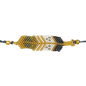 Bracelet Plume Gris, Blanc...