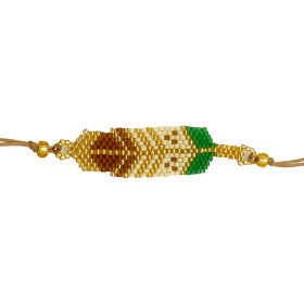 Bracelet Plume Vert, Marron...