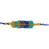 Bracelet Chevron en Perles Turquoise, Bleu et Doré