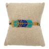 Bracelet Chevron en Perles Turquoise, Bleu et Doré