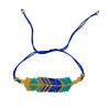 Bracelet Chevron en Perles Turquoise, Bleu et Doré