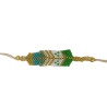 Bracelet Chevron en Perles Vert, Turquoise et Doré