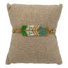 Bracelet Chevron en Perles Vert, Turquoise et Doré