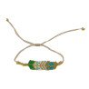 Bracelet Chevron en Perles Vert, Turquoise et Doré
