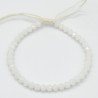 Bracelet Minimaliste en Perles Blanches avec Cordon Beige Ajustable